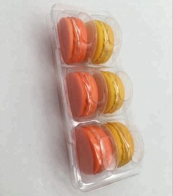 De Plastic Doos van het blaarhuisdier 6pcs Macaron Verpakking met Duidelijk Deksel