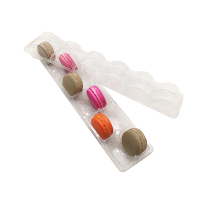 Vacuümvormen 2x6 arrangement 12 stks macaron verpakking tray clear PVC/PET macaron tray blister macaron pack box/tray