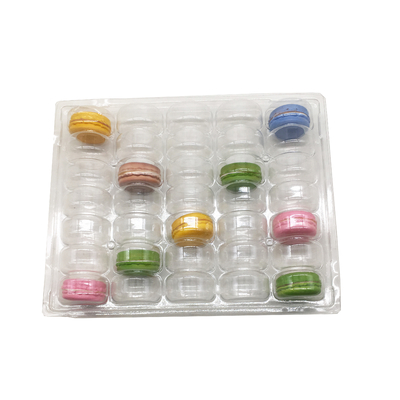 5x7 35pcs die Macaron Duidelijk pvc-HUISDIER Plastic Tray For Macaron Packing verpakken