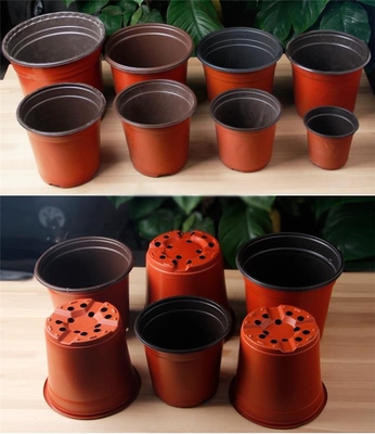 Nieuw ontwerp 3 inch plastic kinderpotten zachte bruine kleur plastic bloempot