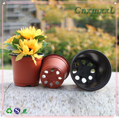 Lichte en zachte zwarte dubbelkleurige plastic bloempotten Chive shoot zaaizaadpot voedingspot