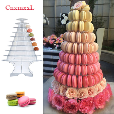 Super 10 Tier Macaron Blister Tower Stand Verpakking Met Acryl