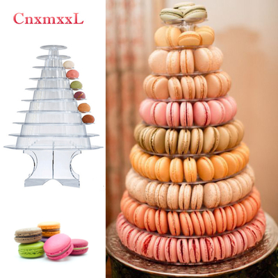 Super WOW 10 Tier Macaron Blister Tower Stand Verpakking Met Acryl