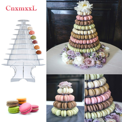 Super WOW 10 Tier Macaron Blister Tower Stand Verpakking Met Acryl
