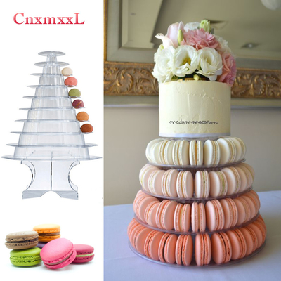 Super WOW 10 Tier Macaron Blister Tower Stand Verpakking Met Acryl