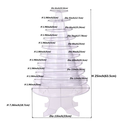Super WOW 10 Tier Macaron Blister Tower Stand Verpakking Met Acryl