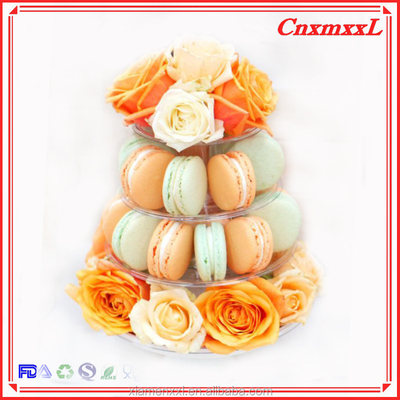 Glanzende laminaat 4 lagen Macaron toren met 47 stuks macarons groothandel