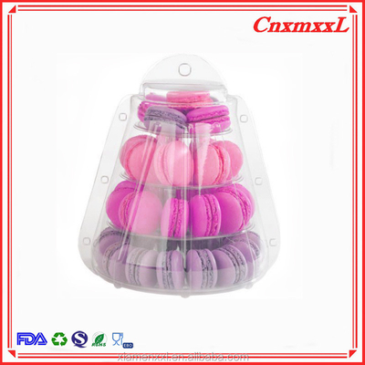 Glanzende laminaat 4 lagen Macaron toren met 47 stuks macarons groothandel