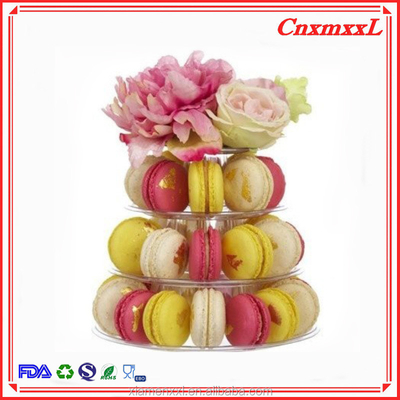 Glanzende laminaat 4 lagen Macaron toren met 47 stuks macarons groothandel