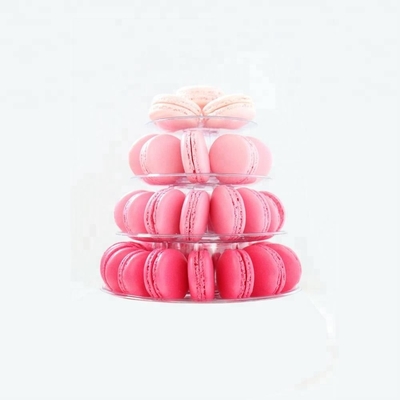 Duidelijke plastic Macaron Mini Tower Stand 4 Tiers Macaron Tower