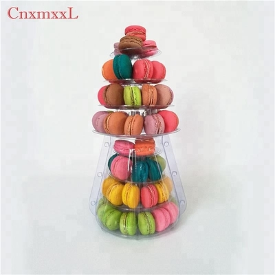 Duidelijke plastic Macaron Mini Tower Stand 4 Tiers Macaron Tower