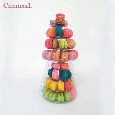 Duidelijke plastic Macaron Mini Tower Stand 4 Tiers Macaron Tower