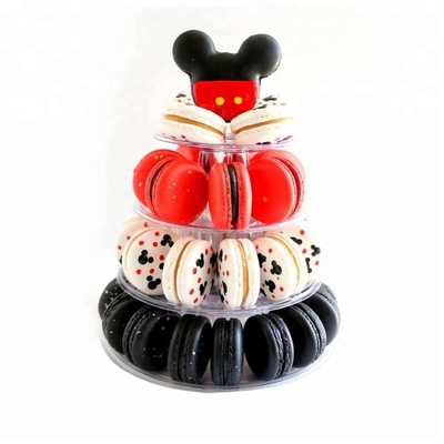 Duidelijke plastic Macaron Mini Tower Stand 4 Tiers Macaron Tower
