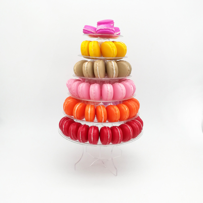 Ronde gerecycled 6 Tier Macaron toren stand met onderkant