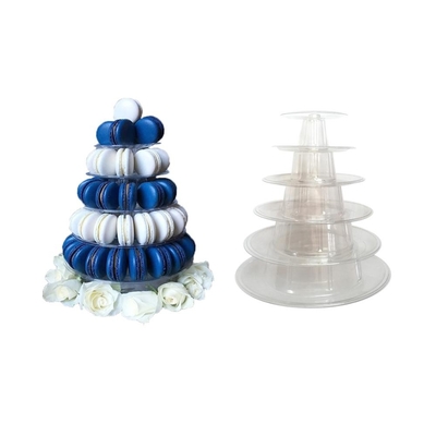 Ronde gerecycled 6 Tier Macaron toren stand met onderkant