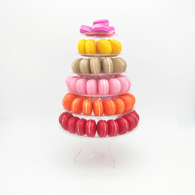 Ronde gerecycled 6 Tier Macaron toren stand met onderkant