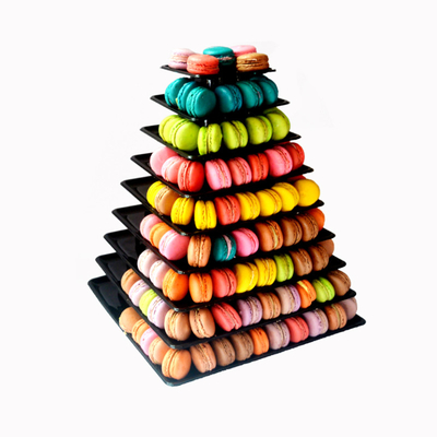 Plastic Macaron Display Stand met 4 Tier Square Macaron Tower