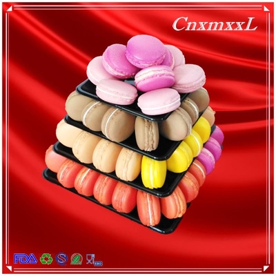 Plastic Macaron Display Stand met 4 Tier Square Macaron Tower
