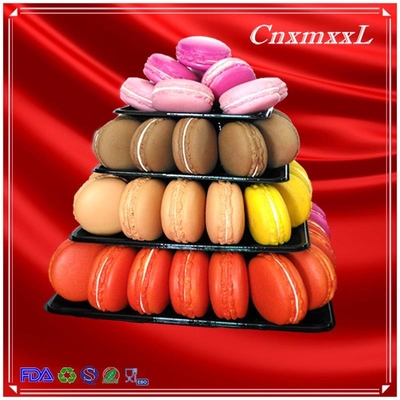 Plastic Macaron Display Stand met 4 Tier Square Macaron Tower