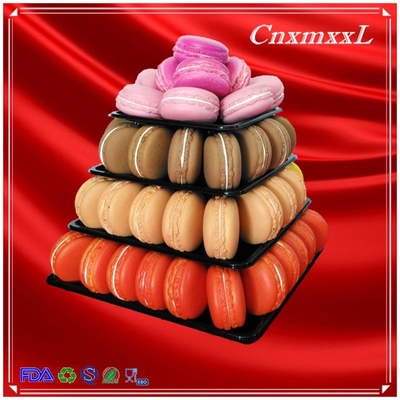 Plastic Macaron Display Stand met 4 Tier Square Macaron Tower
