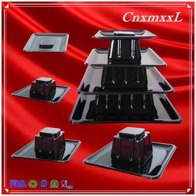 Plastic Macaron Display Stand met 4 Tier Square Macaron Tower