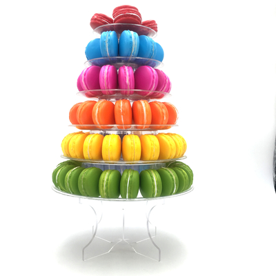 Taartplank Macaron Toren 6 lagen met Acryl Stand Transparent