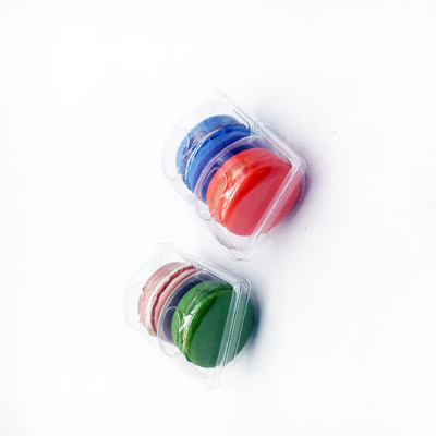 Herbruikbare macaron verpakkingsbak Blister 2 Pack Box