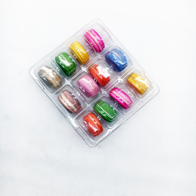 Op maat gemaakte Plastic Vacuum Model Blister Packaging Tray 12 Holes Macaron Tray