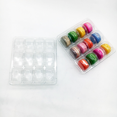Op maat gemaakte Plastic Vacuum Model Blister Packaging Tray 12 Holes Macaron Tray