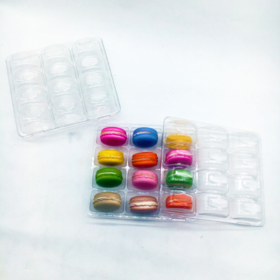 Op maat gemaakte Plastic Vacuum Model Blister Packaging Tray 12 Holes Macaron Tray