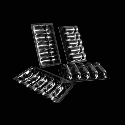 Persoonlijke doorzichtige plastic ampulletrek Blisterverpakking In PVC PET PETG ESD