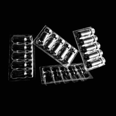 Persoonlijke doorzichtige plastic ampulletrek Blisterverpakking In PVC PET PETG ESD
