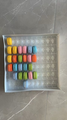 Macaron 60 Transparent Macaron Tray Verpakking Handgemaakte doos Chocoladeverpakking