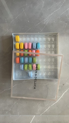 Macaron 60 Transparent Macaron Tray Verpakking Handgemaakte doos Chocoladeverpakking