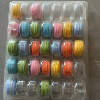 Macaron 35 Transparante bak Verpakking Handgemaakte doos Macaron Verpakking Chocolade Verpakking Boven- en onderdek Verpakking Taart
