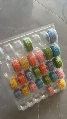 Macaron 35 Transparante bak Verpakking Handgemaakte doos Macaron Verpakking Chocolade Verpakking Boven- en onderdek Verpakking Taart