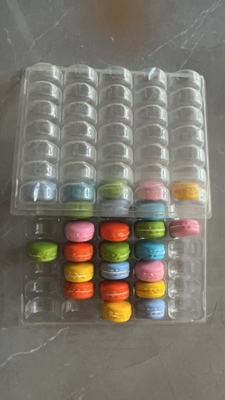 Macaron 35 Transparante bak Verpakking Handgemaakte doos Macaron Verpakking Chocolade Verpakking Boven- en onderdek Verpakking Taart