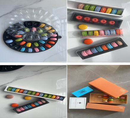 Voedselveilig Macaron Papierdoos Verpakking Macaron Plastic Doos Drawer Stijl
