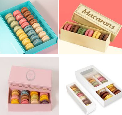 Voedselveilig Macaron Papierdoos Verpakking Macaron Plastic Doos Drawer Stijl