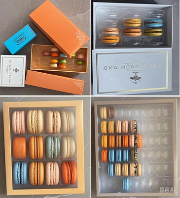 Afmeting De verpakking moet op de maat van de macarons passen en voldoende ruimte bieden om ze te plaatsen zonder te worden verpletterd