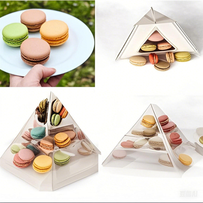 Lichte macaron verpakkingsbakken Papier macaron cadeaubon gemakkelijk te hanteren