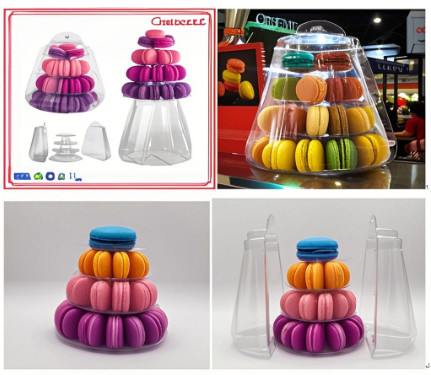 Lichte macaron verpakkingsbakken Papier macaron cadeaubon gemakkelijk te hanteren