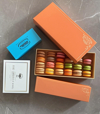 Transparante papieren doos Verpakking Macaron Display Rack Macaron Tray Macaron Gift Box Verpakking Chocolade Macaron Boven- en onderdek Verpakking