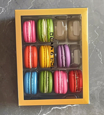 Transparante papieren doos Verpakking Macaron Display Rack Macaron Tray Macaron Gift Box Verpakking Chocolade Macaron Boven- en onderdek Verpakking