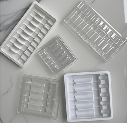 Witte PET-plastic drug blister in anti-vervalsingspatroon ampul blisterbak verpakking en opslag