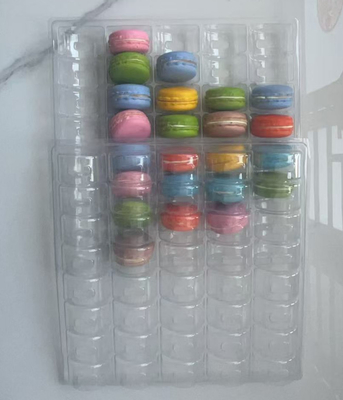 Transparante 40 stukjes plastic macaron verpakking macaron serveerbak