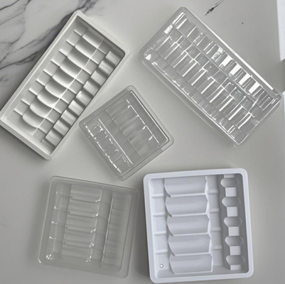 Doorzichtige PVC PET PP Clamshell Verpakking Plastic Blister Ampoule Tray Met Paper Card Inserts
