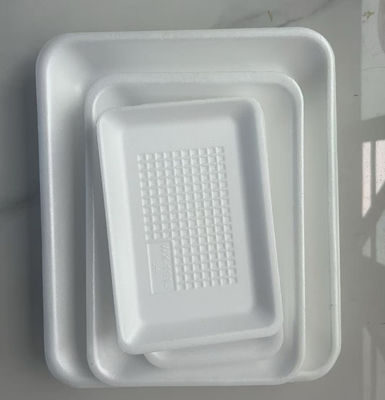 Wegwerp fruitbak met platte bodem zwart transparant plastic voor verse groenten en fruit fruitschaal