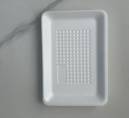 Wegwerp fruitbak met platte bodem zwart transparant plastic voor verse groenten en fruit fruitschaal