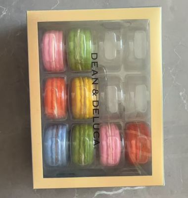 Eco-Friendly Transparent Macaron Packaging with Custom Printing for Display Stand and Gift Box